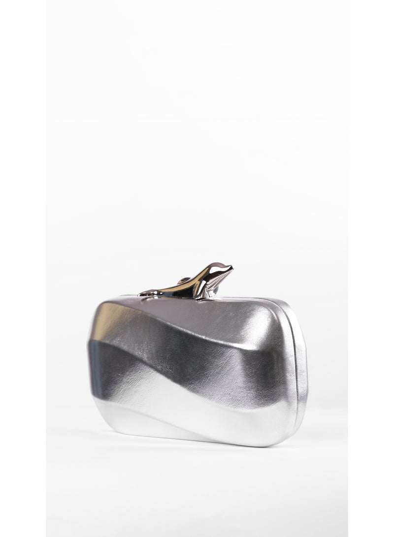 كيفيلي حقيبة سهرة بتدفق قمري فضي - Image 2